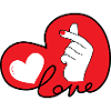 LOVE dito cuore typo 3