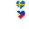 Filippinerna och Sverige 100 % Genialt flagga
