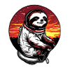 Lazyer in space at sunset