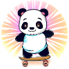 Skateboard panda in sunset