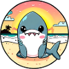 Relaxed shark on the beach