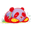 Schlafender bunter Panda Bär