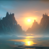 Sunset over the bay