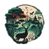 Forest with deer
