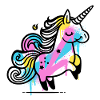 Bunter Splash Einhorn Illustration