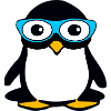 Penguin with blue glasses