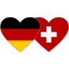 Germany Switzerland Heart Flag