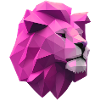 Lion pink Low Poly Art