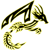 Tribal Black and Yellow Dragon