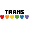 Rainbow heart trans black