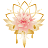 Lotus Blüte mit goldenem Blüten Symbol