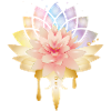 Lotus med gyldne blomster symbol i pastelfarver