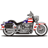 Moto Patriot américaine avec drapeau
