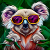 Bunter Koala mit Sonnenbrille