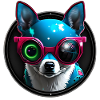 Chihuahua futuristic neon
