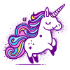 Skurriles Regenbogen-Einhorn-Design