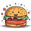 A burger in the face
