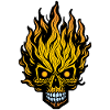 Flammender Schädel