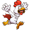 Scared Cartoon Chicken