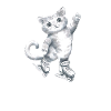 Cat on skates drawing