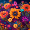 Amazing group of magic flowers