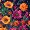 Amazing group of magic flowers