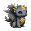 Mignon bébé dragon doré