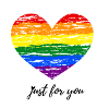 Pride Heart Rainbow Colors LGBT Just for You