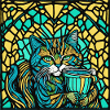 Cat with a cup