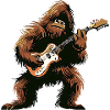 Bigfoot plays guitar