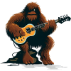 Bigfoot plays guitar