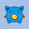 Petit cochon bleu mignon