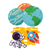 Astronaut Pluto Neptune Earth Balloon