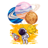 Astronaut Uranus Mercury Saturn Balloons