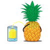 Witzige Ananas Ananassaft
