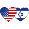 USA Israel Flag Heart
