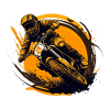 Motocross Flamme im Sprint