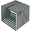 Striped Cube Illusion
