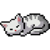 Schlafendes Kätzchen Pixel Art