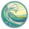 Glasmalerei Ocean Wave Art