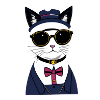 Cool cat with glasses