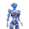 Neonroboter mit Blauem Licht