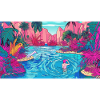 Vibrant Swimmer & Pool Illustration