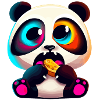 Cute Panda eating Illustration