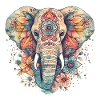 Mandala aquarelle éléphant
