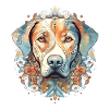 Chien mandala aquarelle