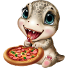 Dinosaurs love pizza