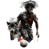 Human and wolf, Football