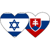 Israel Slovakia Flag Heart