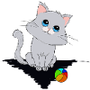 Little kitten with little ball